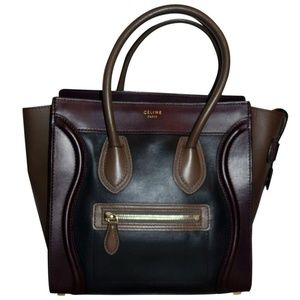 Luggage Micro Colorblock Leather Tote